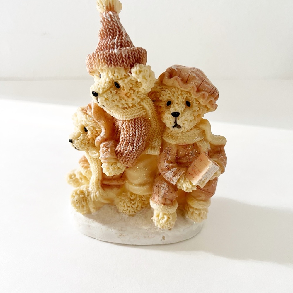 Vintage Greenbrier Mama, Papa, and Baby Bear Polystone Christmas Figurine
